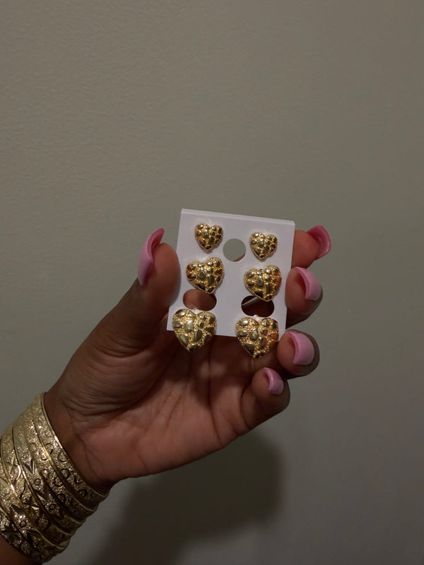 24K Heart Earrings
