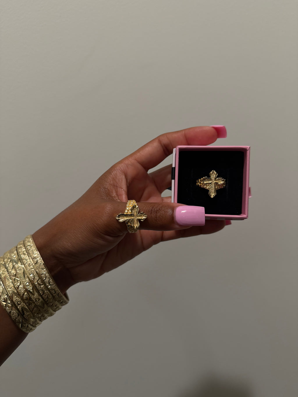 Nugget Cross Ring