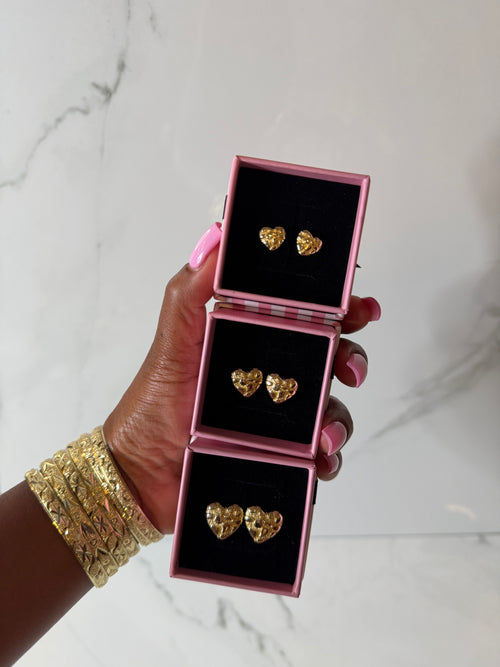 24K Heart Earrings