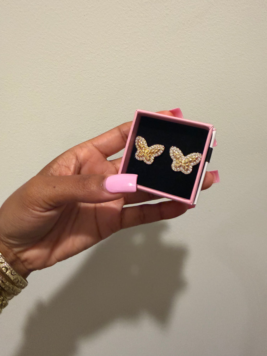 24K Gold Butterfly Earrings