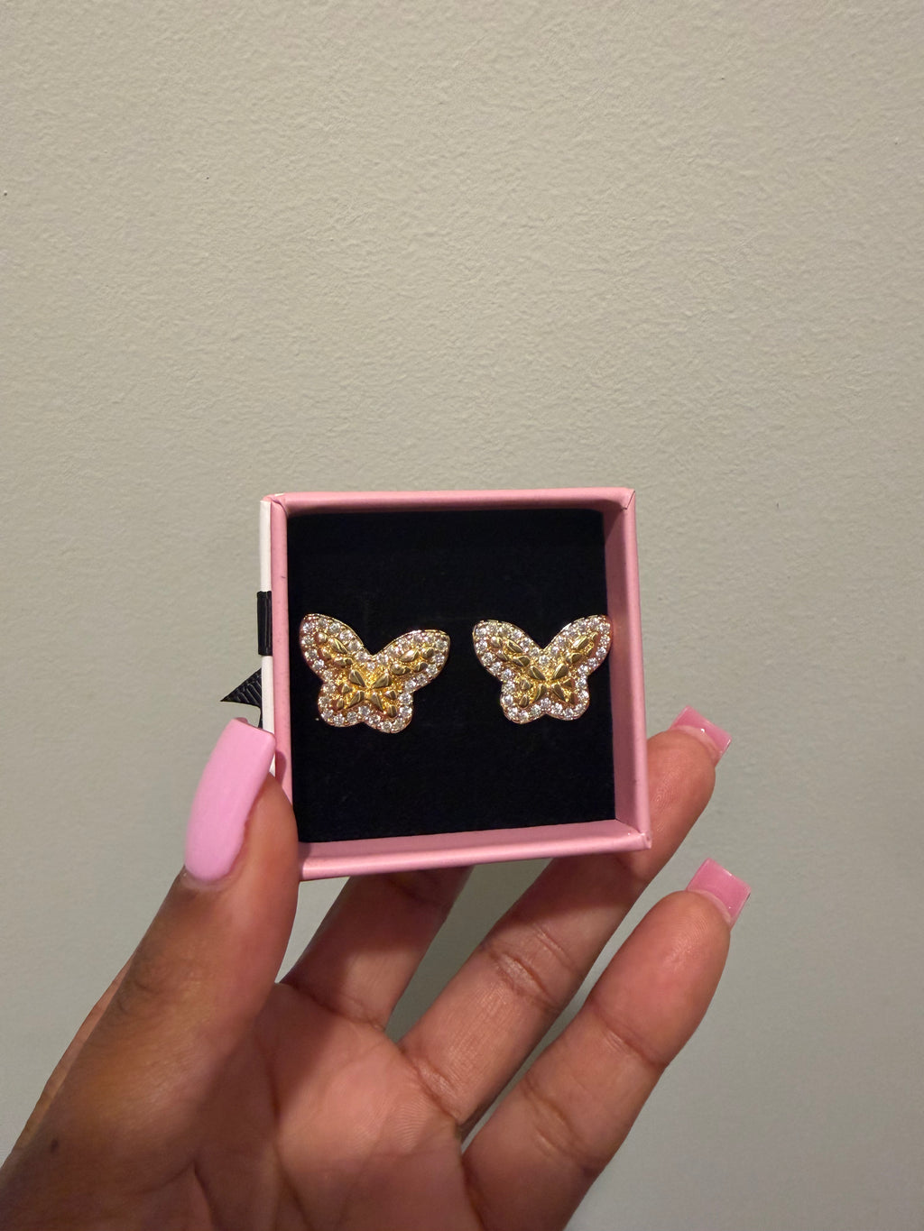 24K Gold Butterfly Earrings