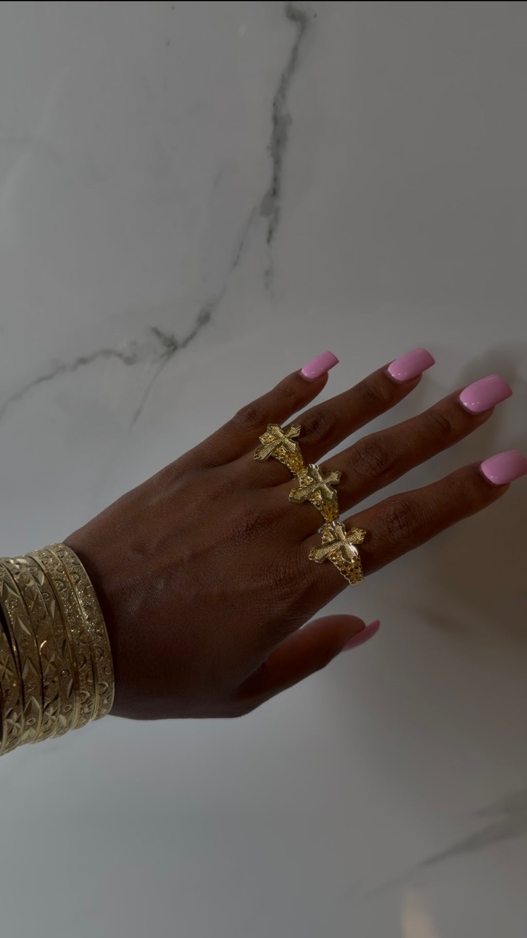 Nugget Cross Ring